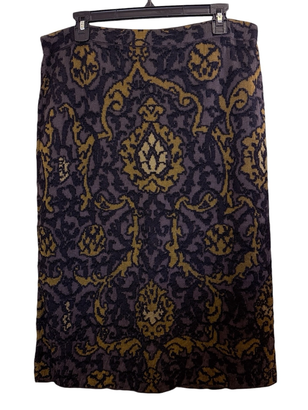 Peruvian Connection Pima Cotton/Alpaca/Silk Knit Pencil Midi Skirt sz L